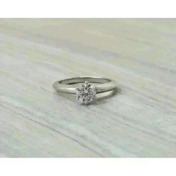 Tiffany & Co Platinum .72ct Round Brilliant Diamond Engagement Ring G-VS2 GIA - Picture 3 of 9